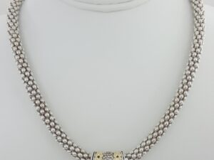 Gabrielle Bruni Diamond Silver & Yellow Gold Necklace 18"