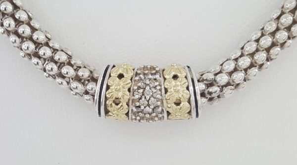 Gabrielle Bruni Diamond Silver & Yellow Gold Necklace 18"