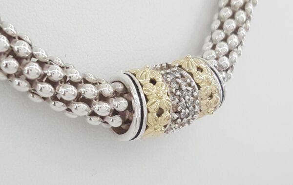 Gabrielle Bruni Diamond Silver & Yellow Gold Necklace 18"