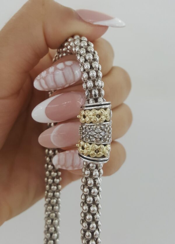 Gabrielle Bruni Diamond Silver & Yellow Gold Necklace 18"