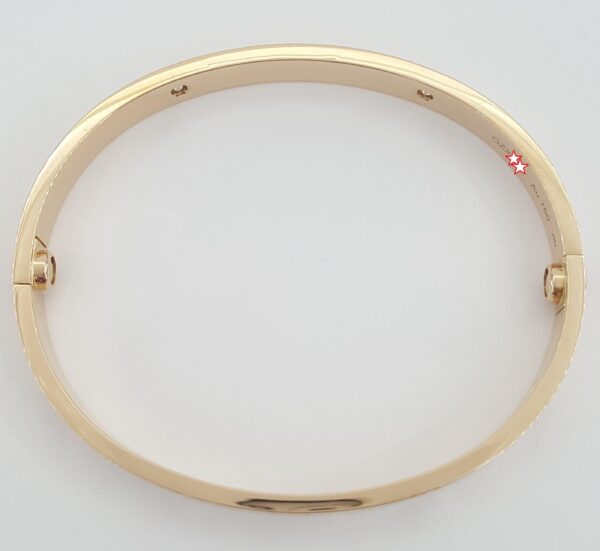 Cartier LOVE 18K Rose Gold 4 Diamonds Bracelet 0.42 ct SIZE 17 Retail $11.9K