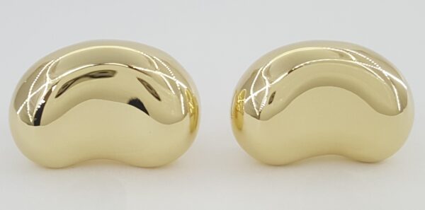 Tiffany & Co Elsa Peretti 18K Yellow Gold Bean Design Ear Clip Earrings 20 mm