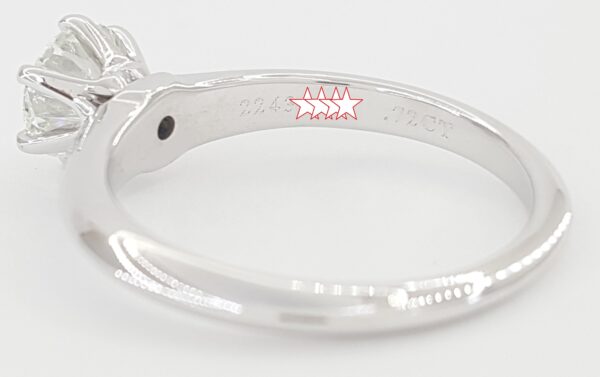 Tiffany & Co Round Diamond Solitaire Platinum Engagement Ring 0.72 ct Rtl $9300