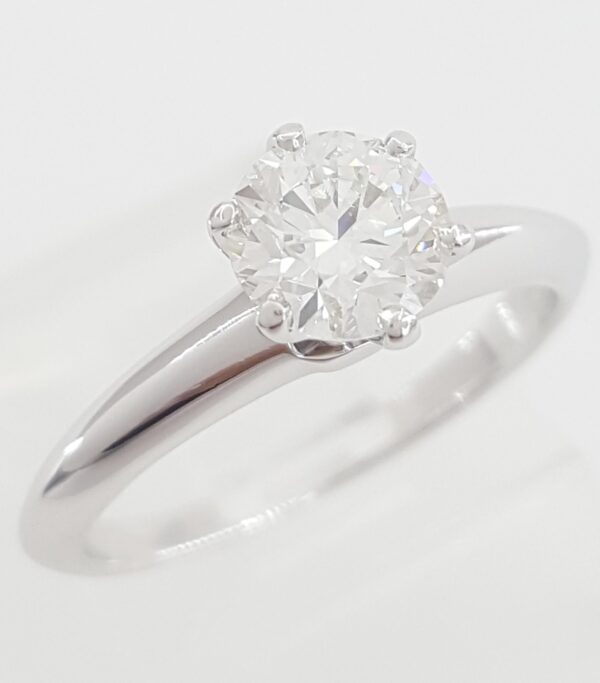 Tiffany & Co Round Diamond Solitaire Platinum Engagement Ring 0.72 ct Rtl $9300