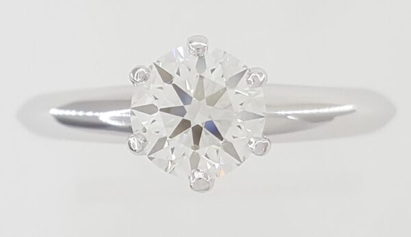 Tiffany & Co Round Diamond Solitaire Platinum Engagement Ring 0.72 ct Rtl $9300