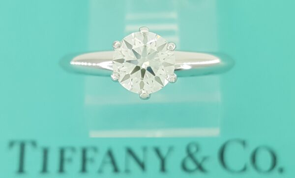 Tiffany & Co Round Diamond Solitaire Platinum Engagement Ring 0.72 ct Rtl $9300