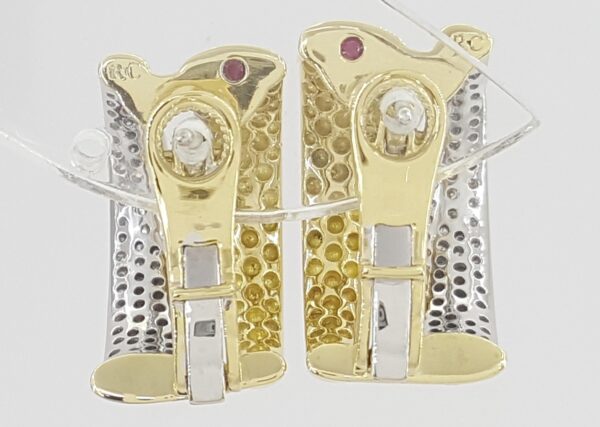 Roberto Coin Pave Diamond Half Hoop Earrings 0.9 ct 18K Yellow Gold