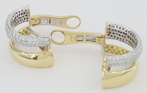 Roberto Coin Pave Diamond Half Hoop Earrings 0.9 ct 18K Yellow Gold