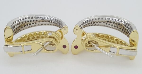 Roberto Coin Pave Diamond Half Hoop Earrings 0.9 ct 18K Yellow Gold