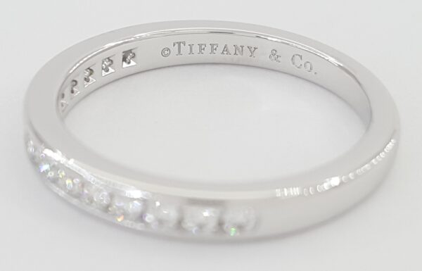 Tiffany & Co Half Circle Diamond Wedding Band Channel Set Plat 2.5mm 0.22 ct