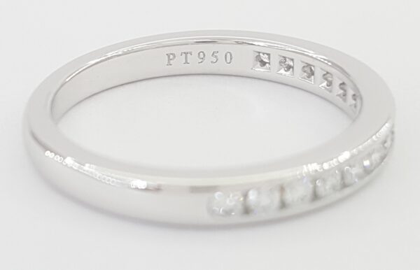 Tiffany & Co Half Circle Diamond Wedding Band Channel Set Plat 2.5mm 0.22 ct