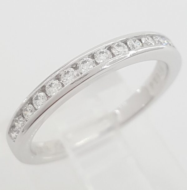 Tiffany & Co Half Circle Diamond Wedding Band Channel Set Plat 2.5mm 0.22 ct