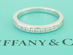 Tiffany & Co Half Circle Diamond Wedding Band Channel Set Plat 2.5mm 0.22 ct