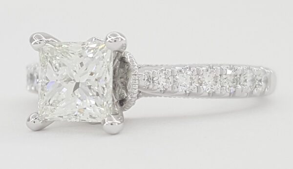 Natalie K Princess Cut Diamond Engagement Ring 1.47 ct 14K White Gold Rtl $8.3K