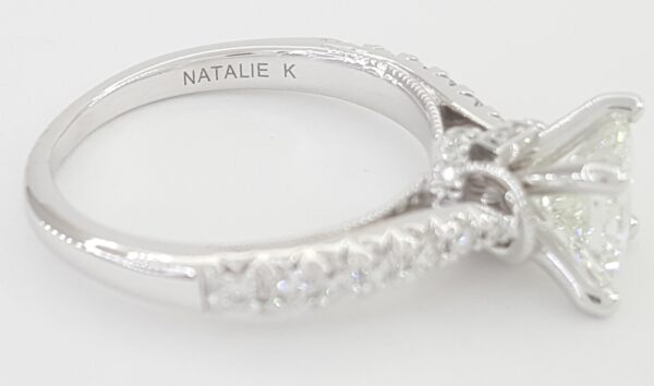 Natalie K Princess Cut Diamond Engagement Ring 1.47 ct 14K White Gold Rtl $8.3K