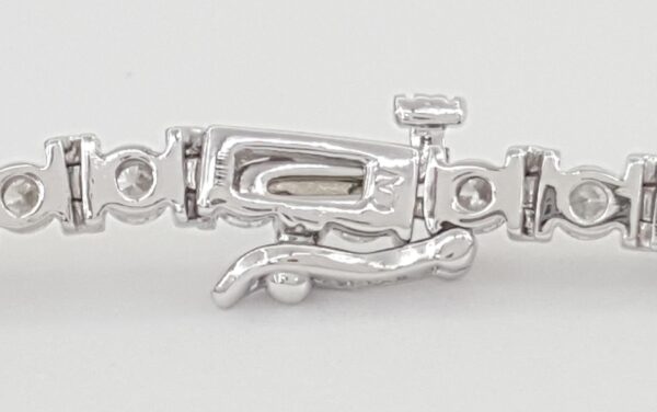 Round Brilliant Diamond Tennis Bracelet 5 ct Bar-Set 14K White Gold 7"