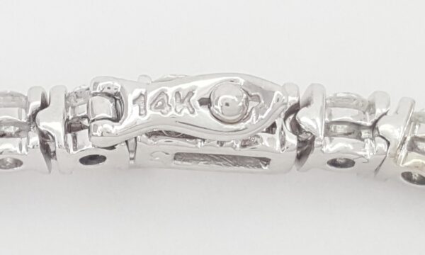 Round Brilliant Diamond Tennis Bracelet 5 ct Bar-Set 14K White Gold 7"