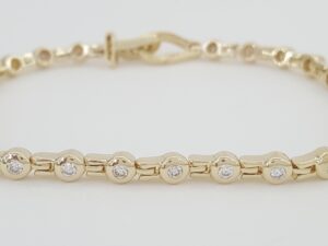 Round Brilliant Diamond Tennis Bracelet 2 ct 14K Yellow Gold 7.5"