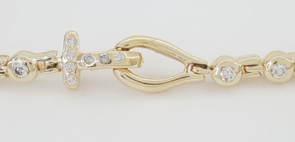 Round Brilliant Diamond Tennis Bracelet 2 ct 14K Yellow Gold 7.5"