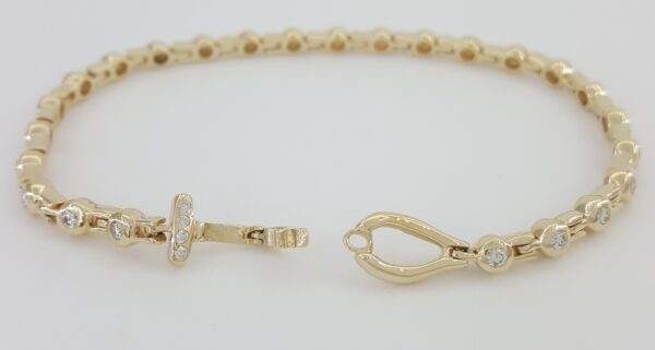 Round Brilliant Diamond Tennis Bracelet 2 ct 14K Yellow Gold 7.5"