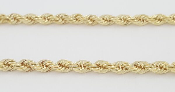 14K Yellow Gold Diamond Cut Rope Chain Necklace 24" 18.3 Grams 3 mm wide