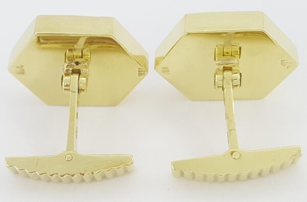 Oval Black Onyx Diamond 18k Yellow Gold Cufflinks 1 ct 27 Grams