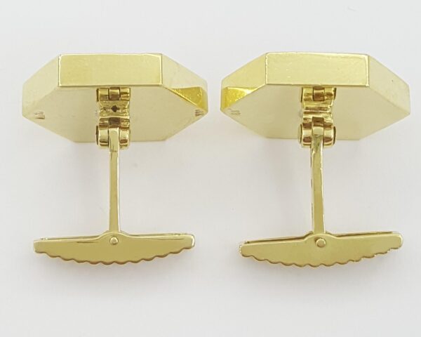 Oval Black Onyx Diamond 18k Yellow Gold Cufflinks 1 ct 27 Grams