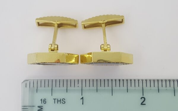 Oval Black Onyx Diamond 18k Yellow Gold Cufflinks 1 ct 27 Grams
