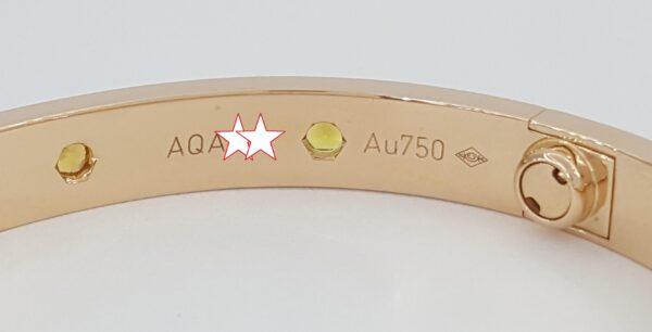 Cartier LOVE 18K Rose Gold Rainbow Bracelet SIZE 17