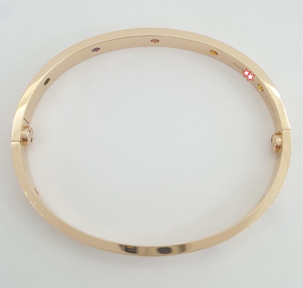 Cartier LOVE 18K Rose Gold Rainbow Bracelet SIZE 17