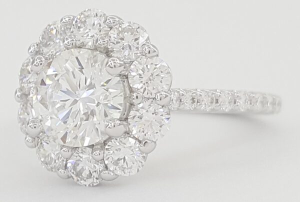 ArtCarved Penny Classic Round Diamond Halo Engagement Ring 2.01 ct 18k Rt $11.3K