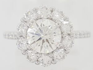 ArtCarved Penny Classic Round Diamond Halo Engagement Ring 2.01 ct 18k Rt $11.3K