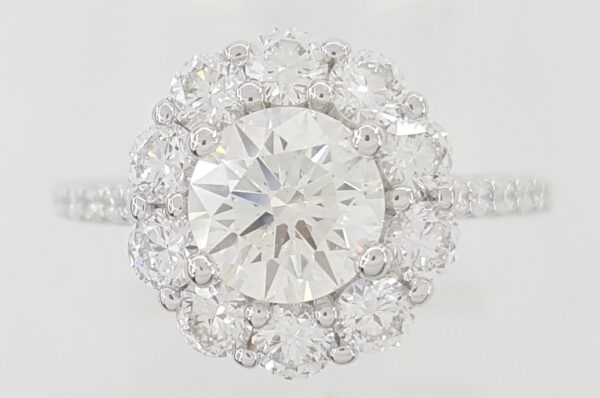 ArtCarved Penny Classic Round Diamond Halo Engagement Ring 2.01 ct 18k Rt $11.3K