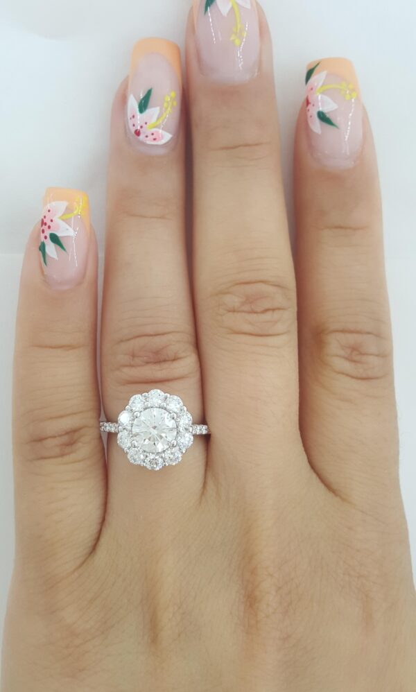 ArtCarved Penny Classic Round Diamond Halo Engagement Ring 2.01 ct 18k Rt $11.3K