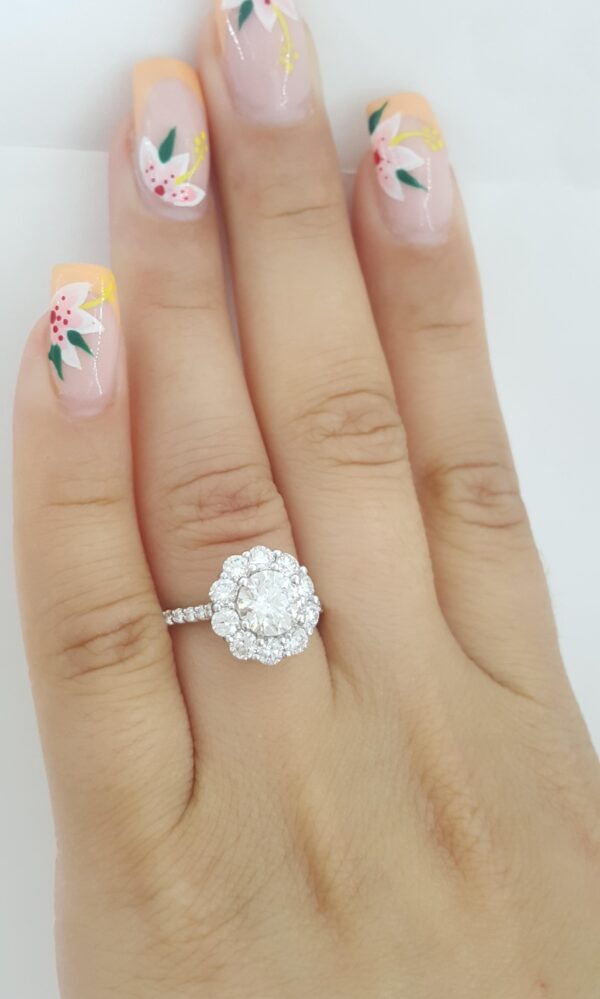 ArtCarved Penny Classic Round Diamond Halo Engagement Ring 2.01 ct 18k Rt $11.3K