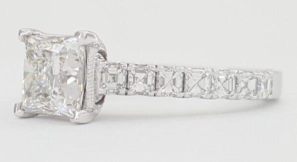 Tacori Princess Cut Diamond Crescent Engagement Ring 2.64 ct 18K White Gold