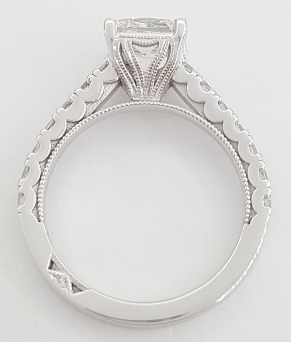 Tacori Princess Cut Diamond Crescent Engagement Ring 2.64 ct 18K White Gold