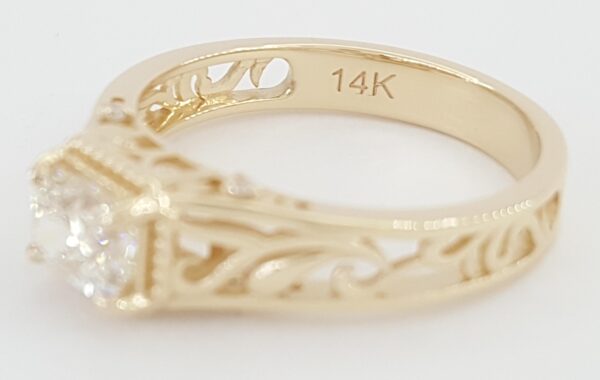 Elongated Cushion Diamond Engagement Ring 14k Yellow Gold GIA 1.06 ct Rt $9K