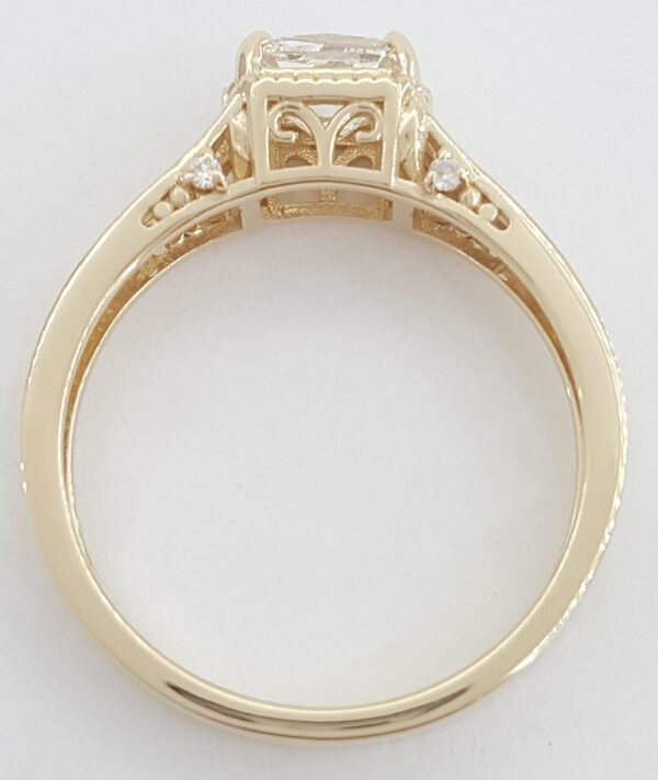 Elongated Cushion Diamond Engagement Ring 14k Yellow Gold GIA 1.06 ct Rt $9K