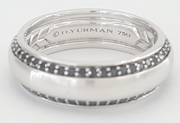 David Yurman Beveled Black Diamond Band Ring 0.72 ct 18k White Gold Rtl $5.2K