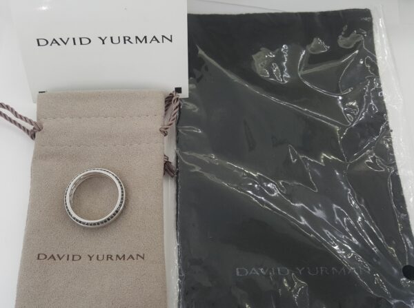 David Yurman Beveled Black Diamond Band Ring 0.72 ct 18k White Gold Rtl $5.2K