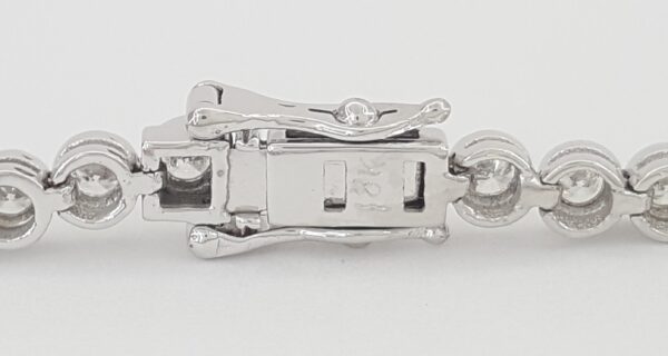 Round Diamond Tennis Bracelet Bezel Set 3. 1 ct 18K White Gold 6.75" Retail $10K