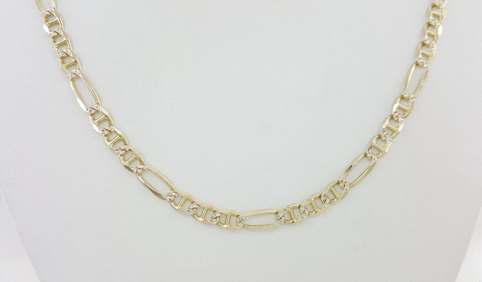 14K Yellow Gold Figaro Chain Necklace 25" Inches 18 Grams 5 mm Wide