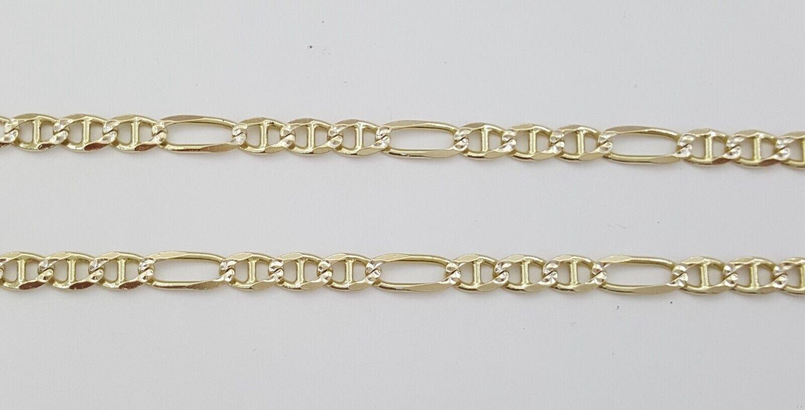 14K Yellow Gold Figaro Chain Necklace 25" Inches 18 Grams 5 mm Wide