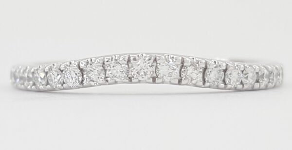 Round Diamond Curve Wedding Band 0.25 ct 14k White Half Circle Gold 2 mm