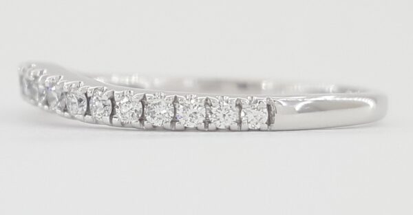 Round Diamond Curve Wedding Band 0.25 ct 14k White Half Circle Gold 2 mm