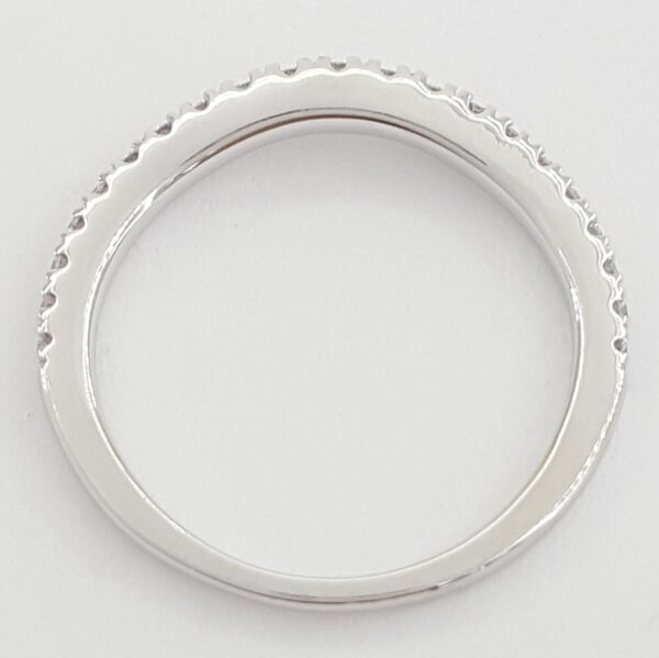 Round Diamond Curve Wedding Band 0.25 ct 14k White Half Circle Gold 2 mm