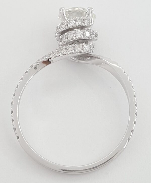 Round Diamond Hidden Halo Twisted Engagement Ring Platinum 1.6 ct Retail $11K