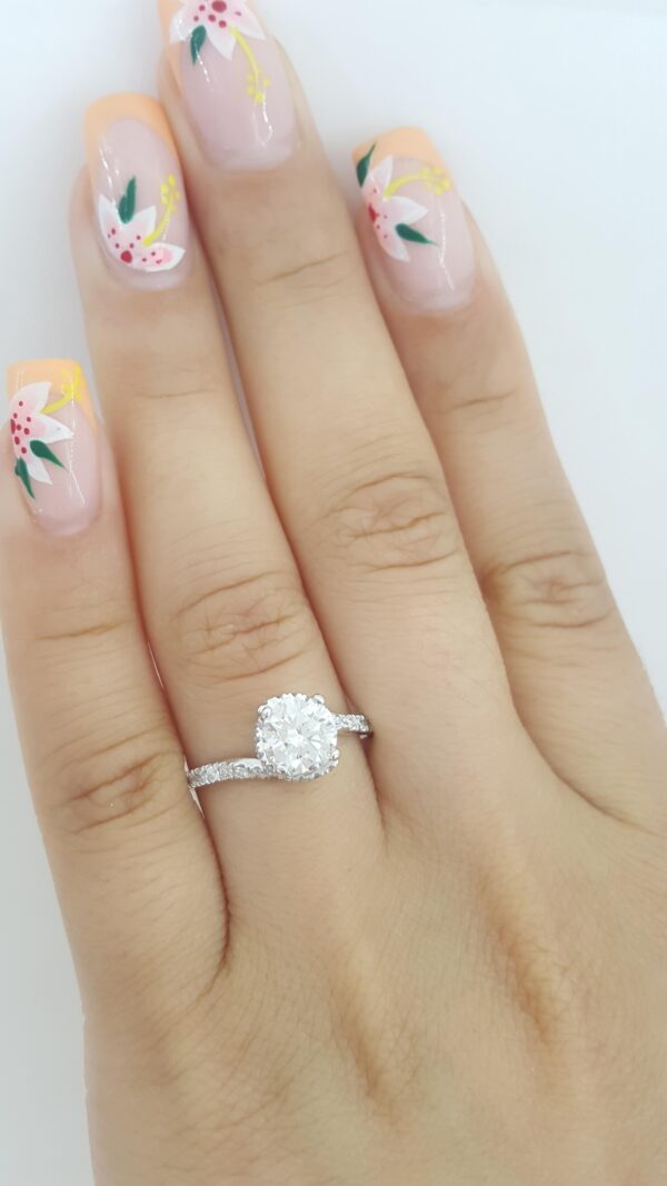 Round Diamond Hidden Halo Twisted Engagement Ring Platinum 1.6 ct Retail $11K