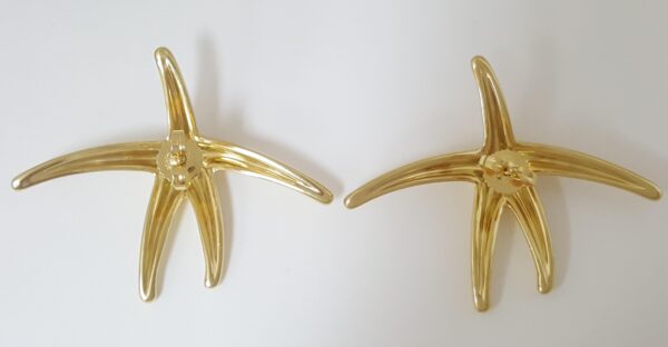 Tiffany & Co Elsa Peretti Large Starfish 18K Yellow Gold Earrings 13.5Grams 1.6"
